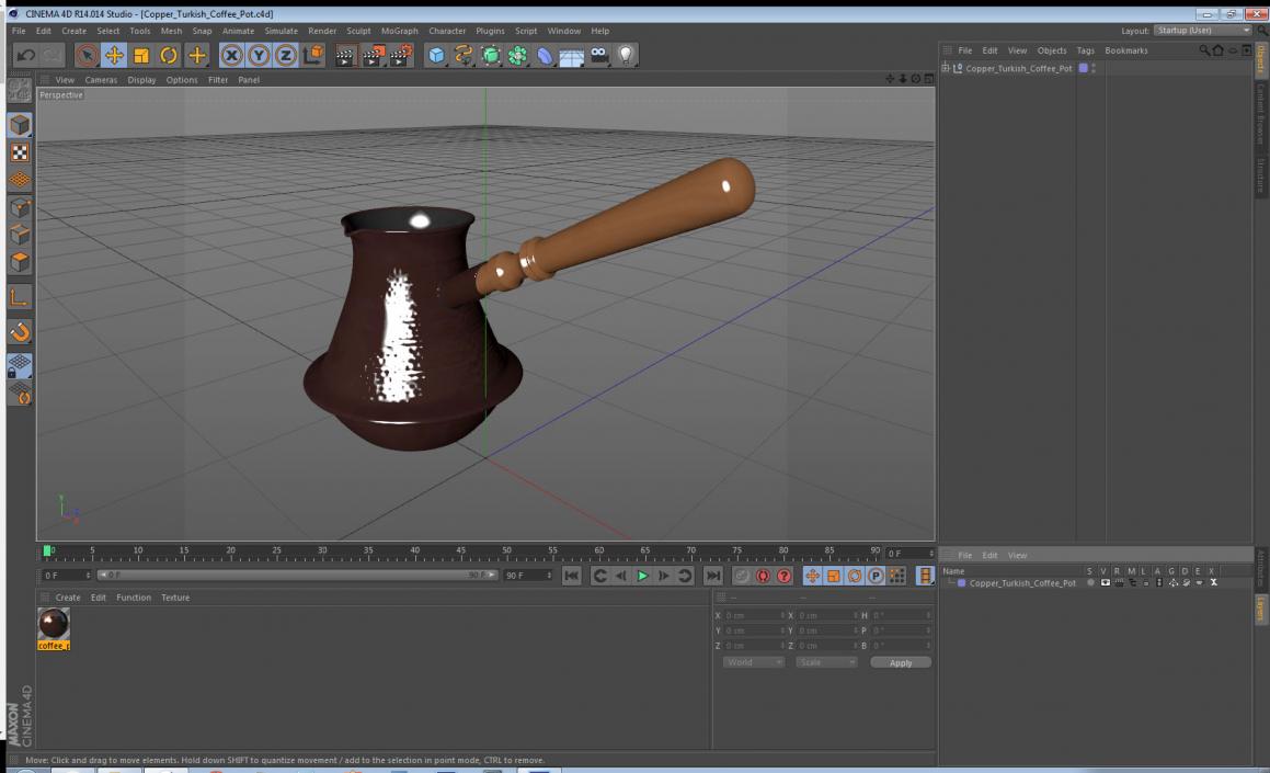 3D model Copper Turkish Coffee Pot