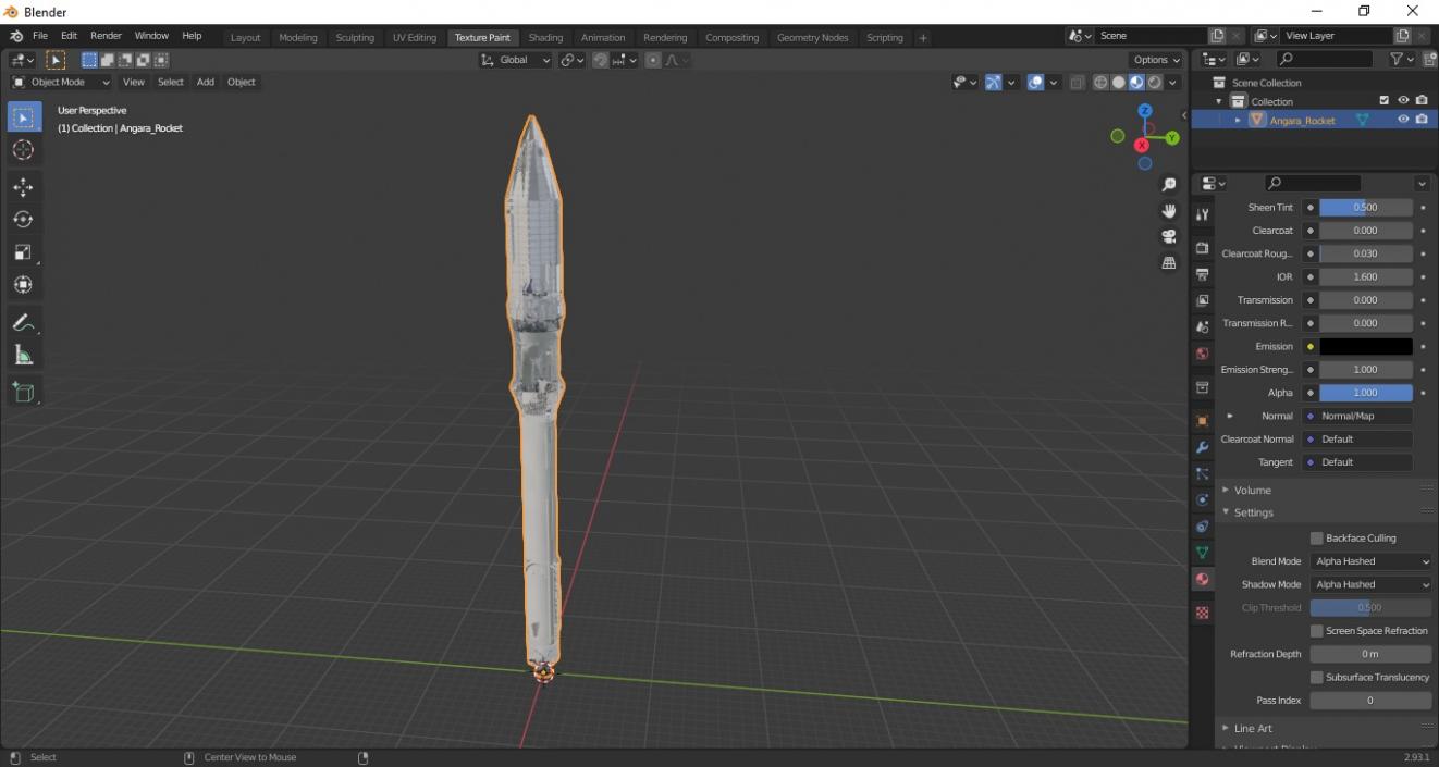 3D Angara Rocket model