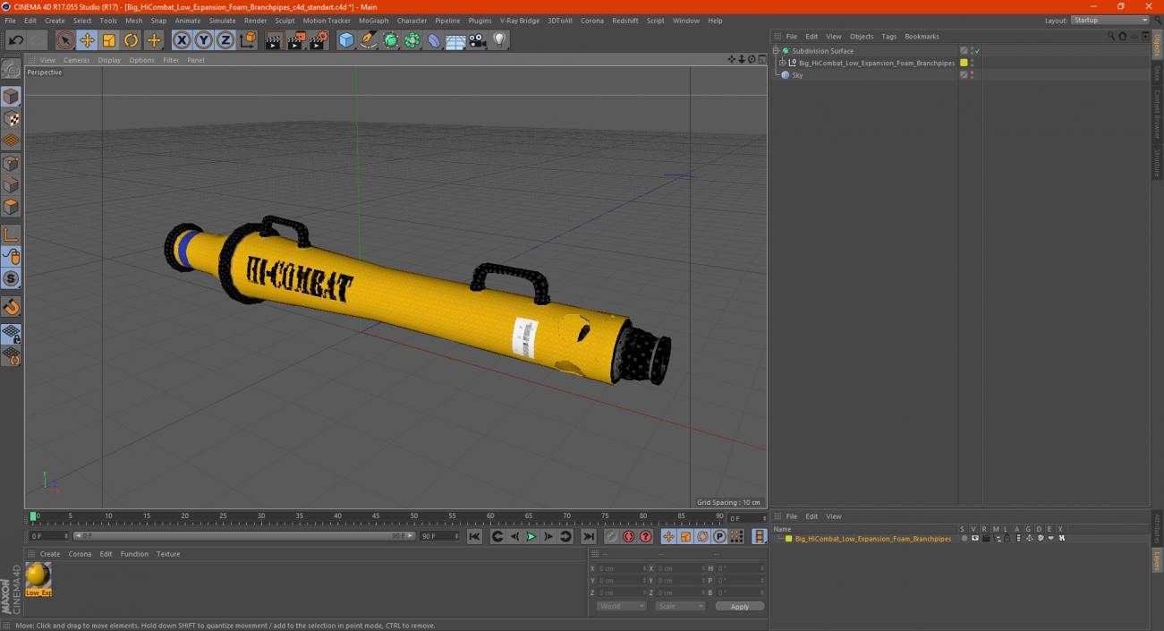 3D Big HiCombat Low Expansion Foam Branchpipes model