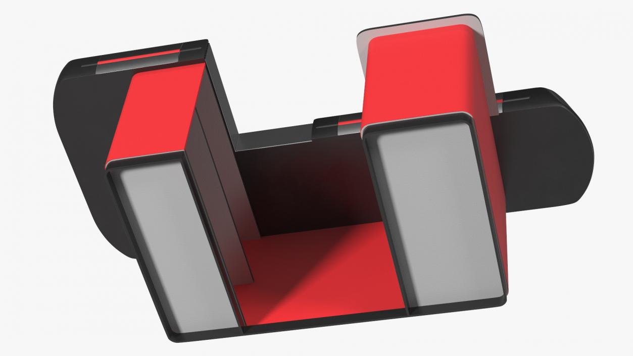 3D model Large Modern Checkout Counter Red Rigged