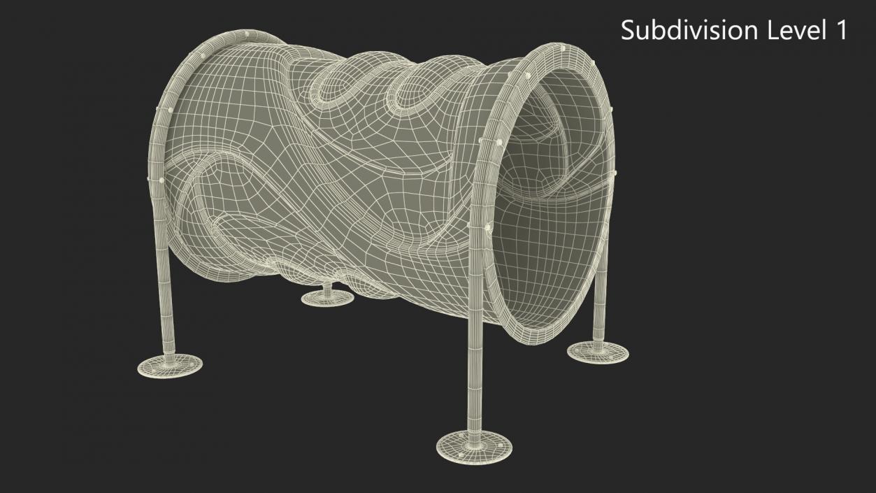 3D model Dog Park Tunnel Run Green