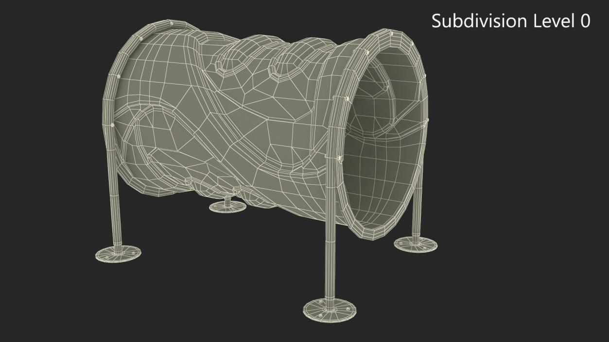 3D model Dog Park Tunnel Run Green