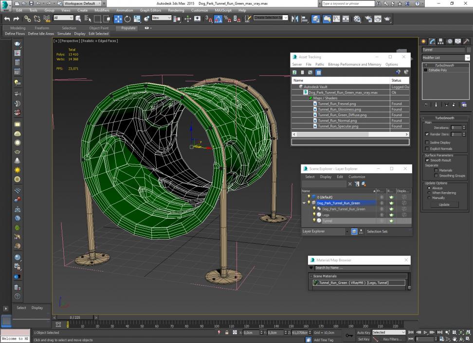 3D model Dog Park Tunnel Run Green