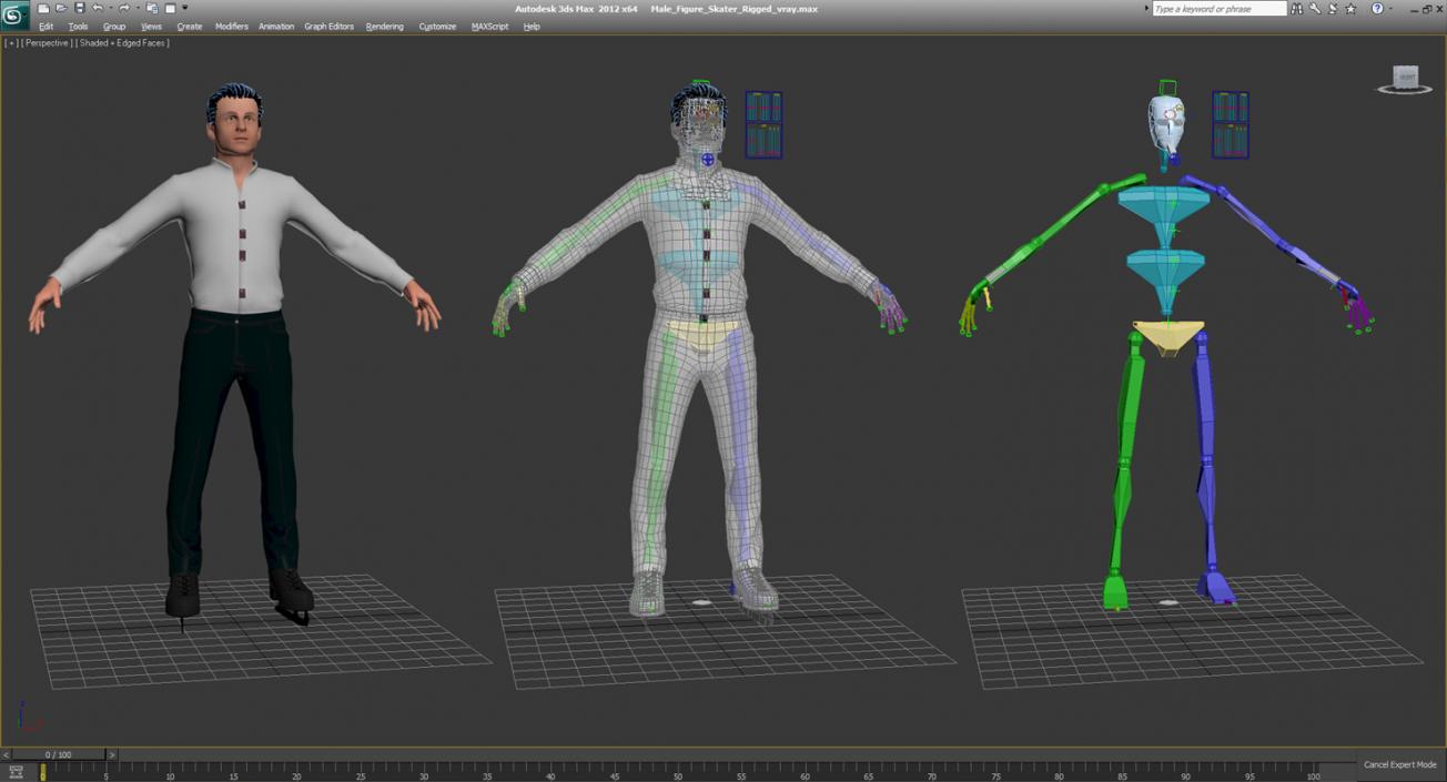 3D model Male Figure Skater Rigged