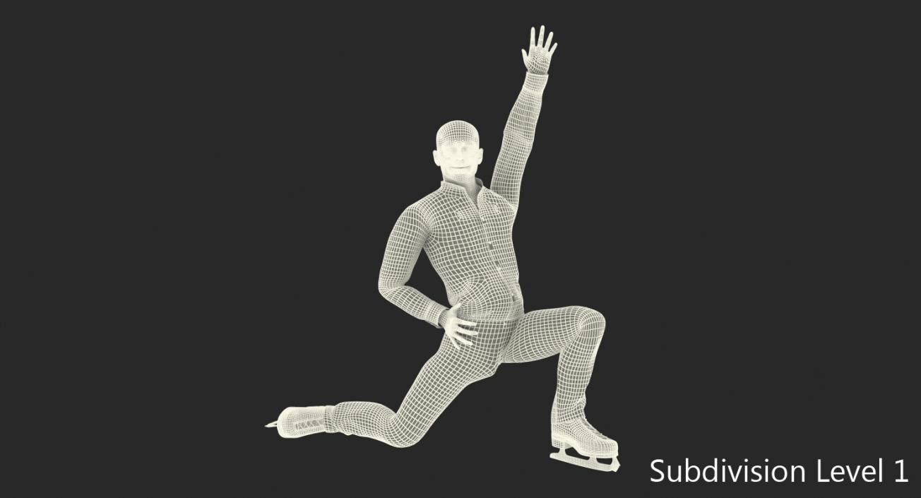 3D model Male Figure Skater Rigged