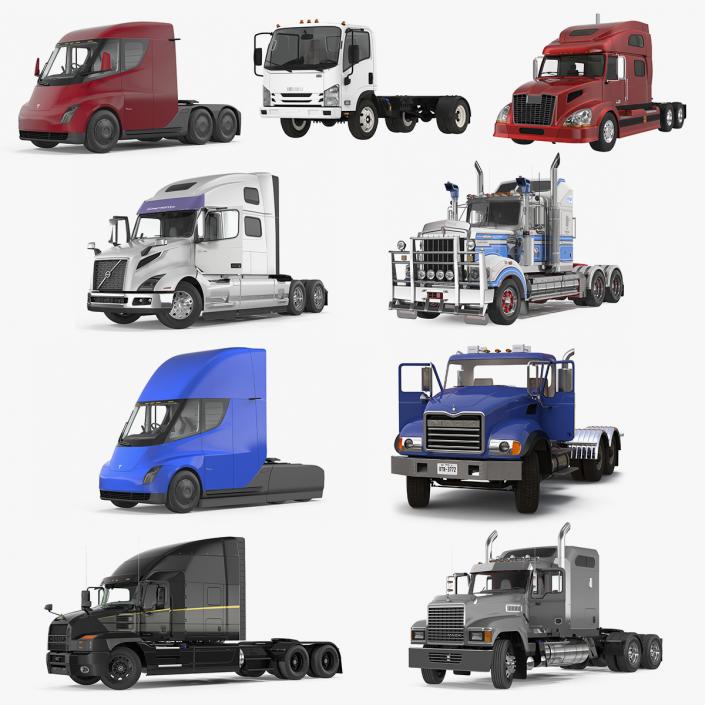 3D Rigged Trucks Collection 4