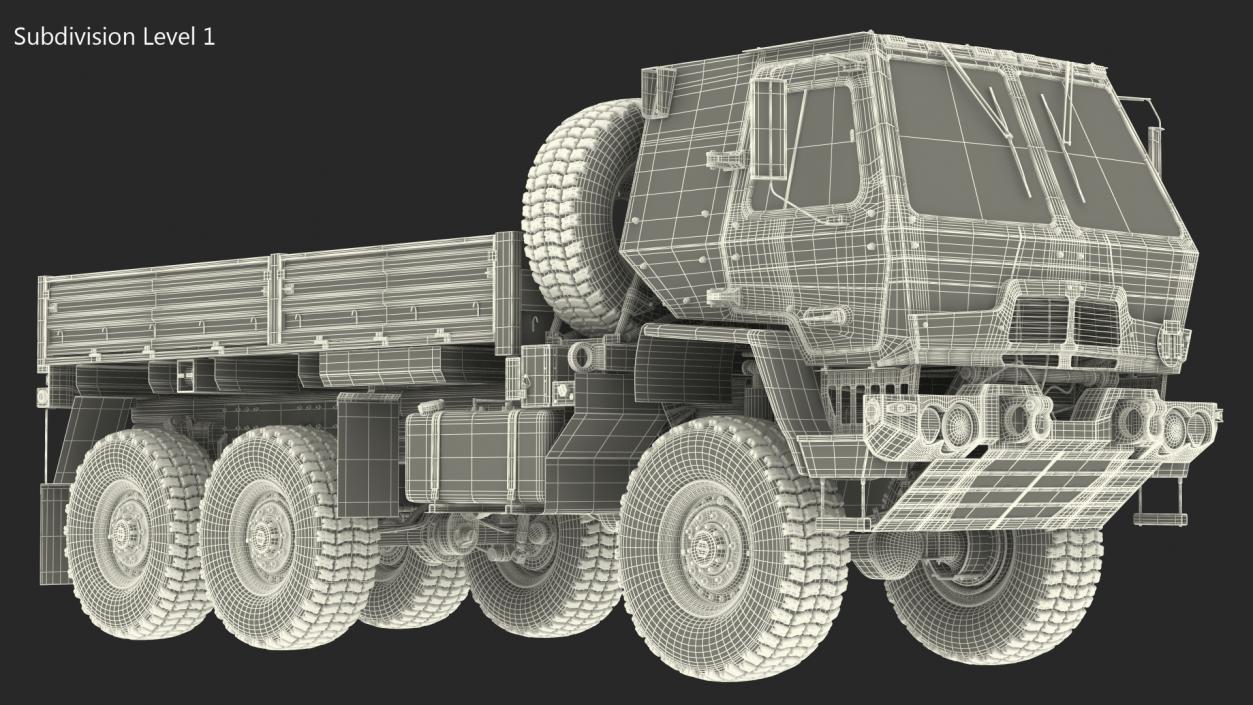 Oshkosh FMTV Camouflage Cargo Truck 6x6 3D model