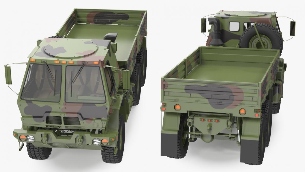 Oshkosh FMTV Camouflage Cargo Truck 6x6 3D model