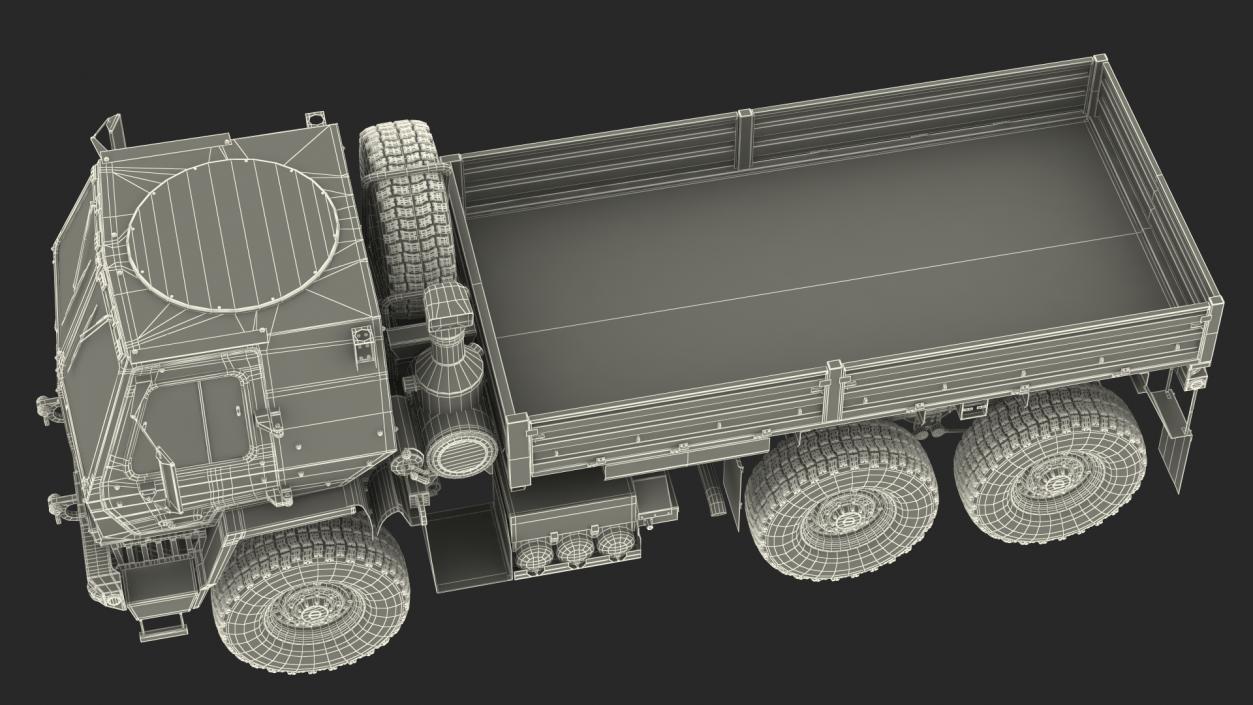 Oshkosh FMTV Camouflage Cargo Truck 6x6 3D model