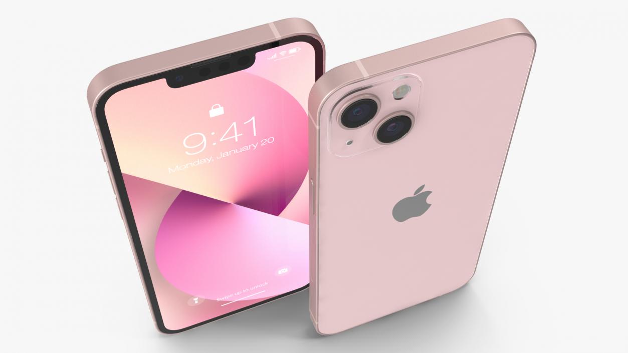 3D model Pink Apple iPhone 13