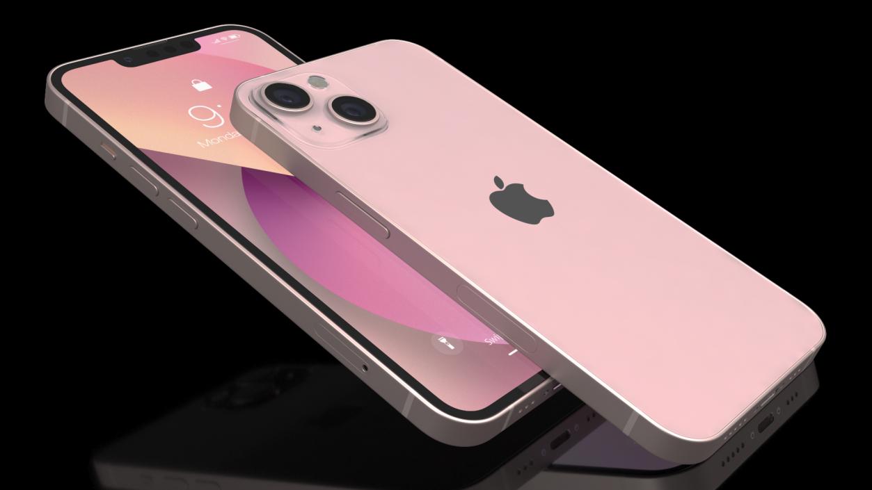 3D model Pink Apple iPhone 13