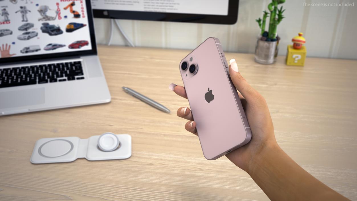 3D model Pink Apple iPhone 13