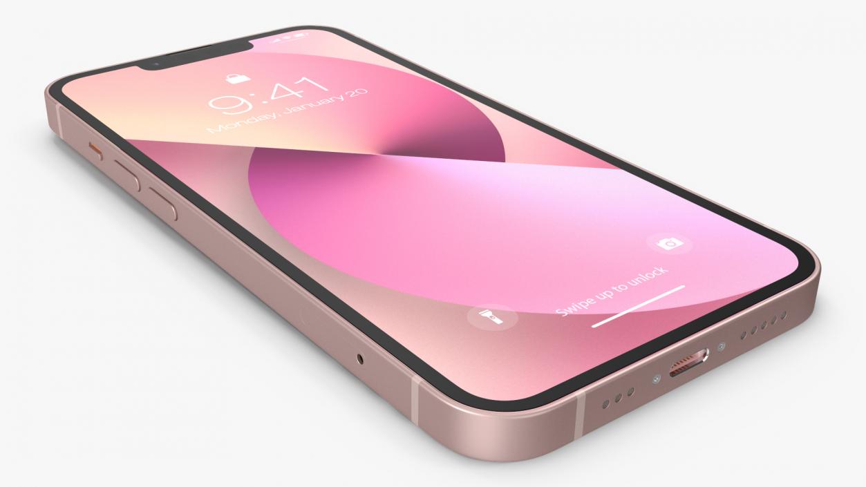 3D model Pink Apple iPhone 13