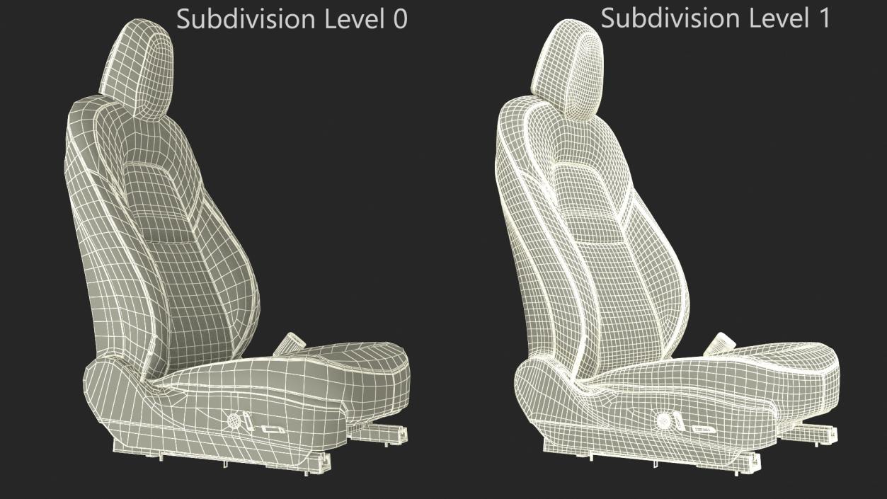 3D Tesla Model 3 Right Seat Black Leather model