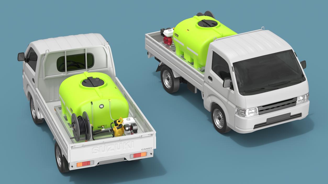 Truck Suzuki Carry with Fire Tank and Pump 3D