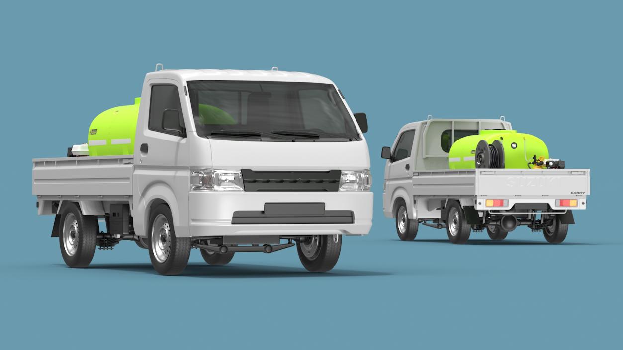 Truck Suzuki Carry with Fire Tank and Pump 3D