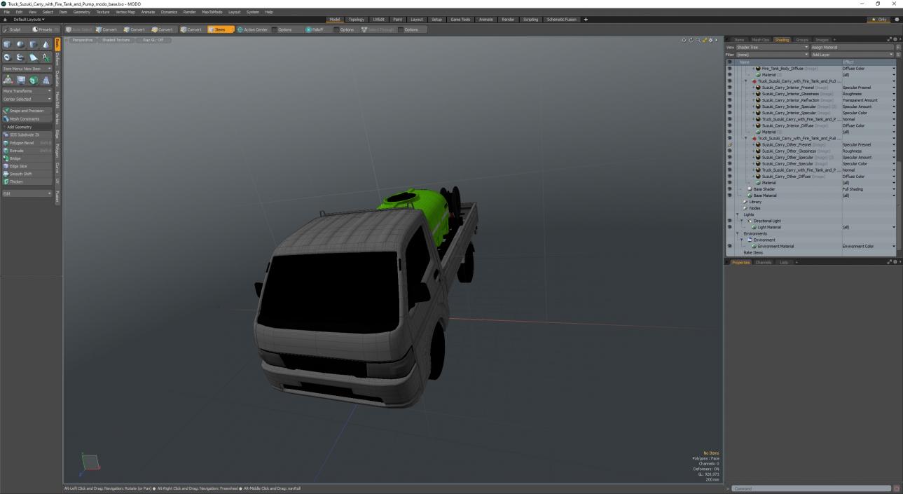 Truck Suzuki Carry with Fire Tank and Pump 3D