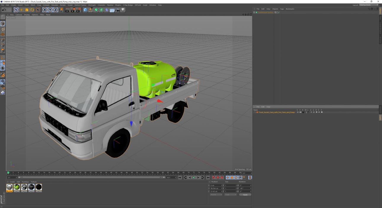 Truck Suzuki Carry with Fire Tank and Pump 3D