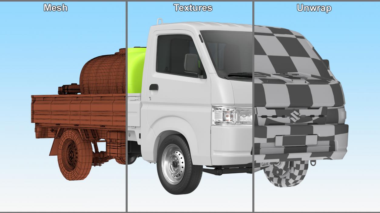 Truck Suzuki Carry with Fire Tank and Pump 3D