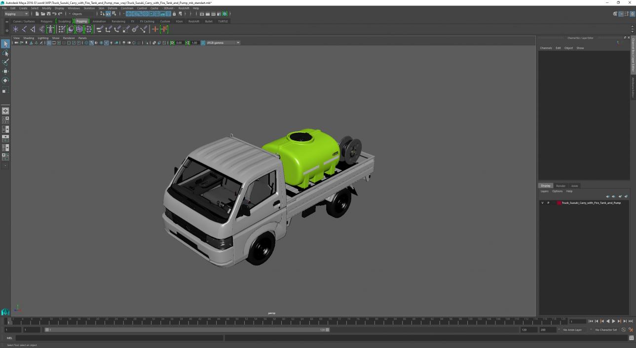 Truck Suzuki Carry with Fire Tank and Pump 3D