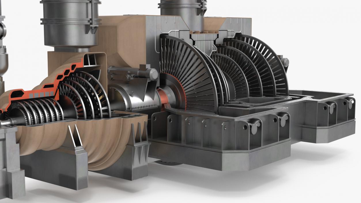 3D Steam Turbine Cutaway