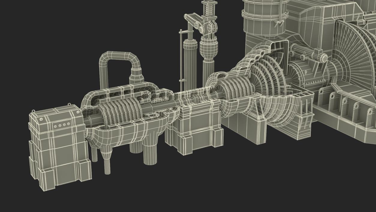 3D Steam Turbine Cutaway