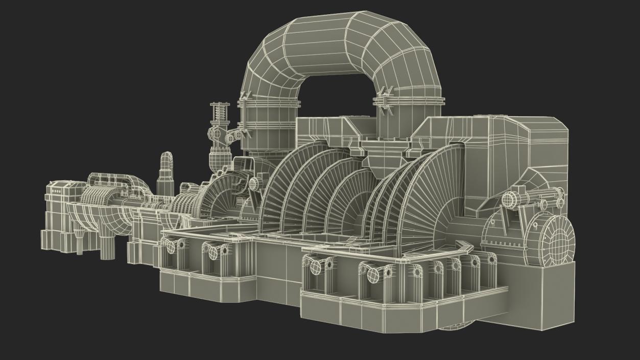 3D Steam Turbine Cutaway