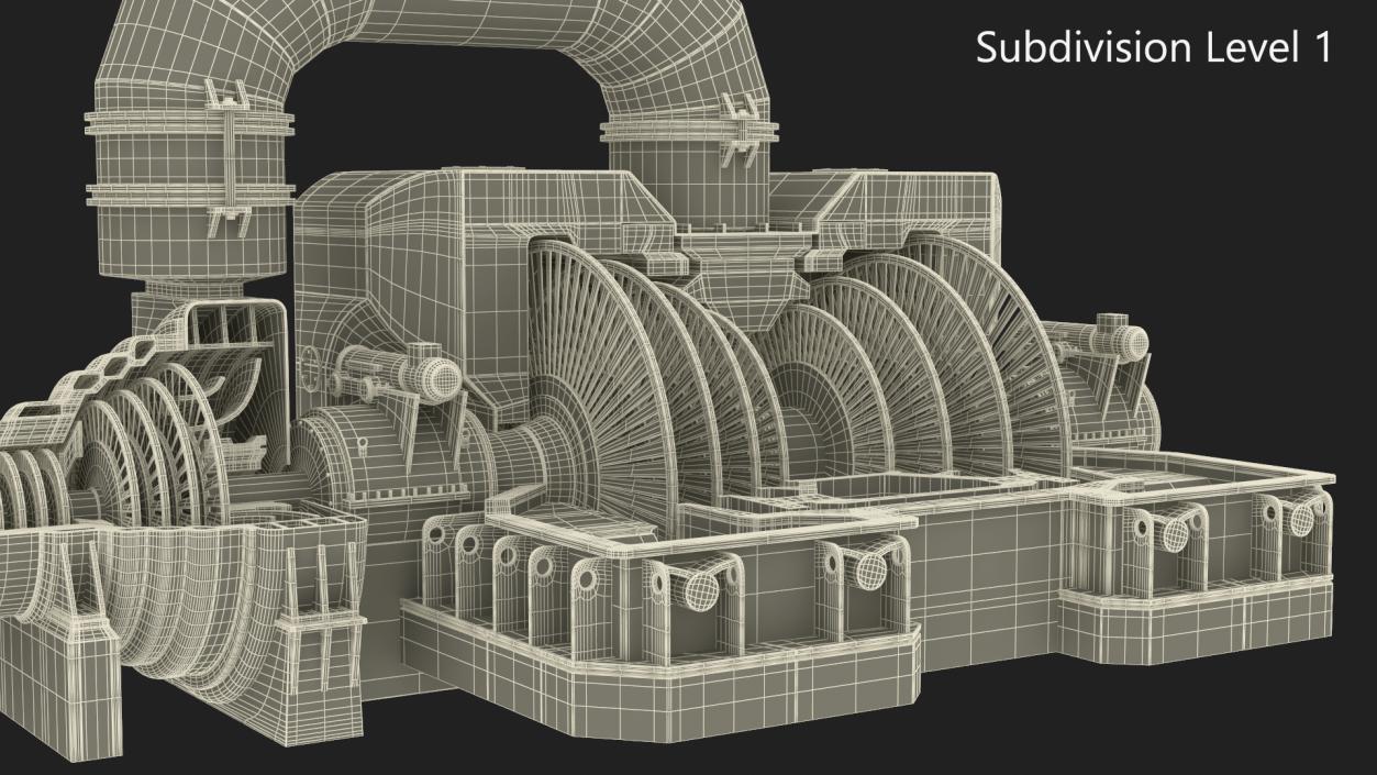 3D Steam Turbine Cutaway