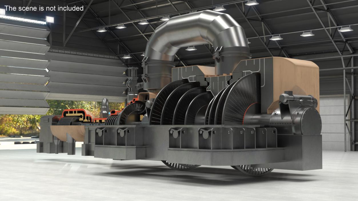 3D Steam Turbine Cutaway