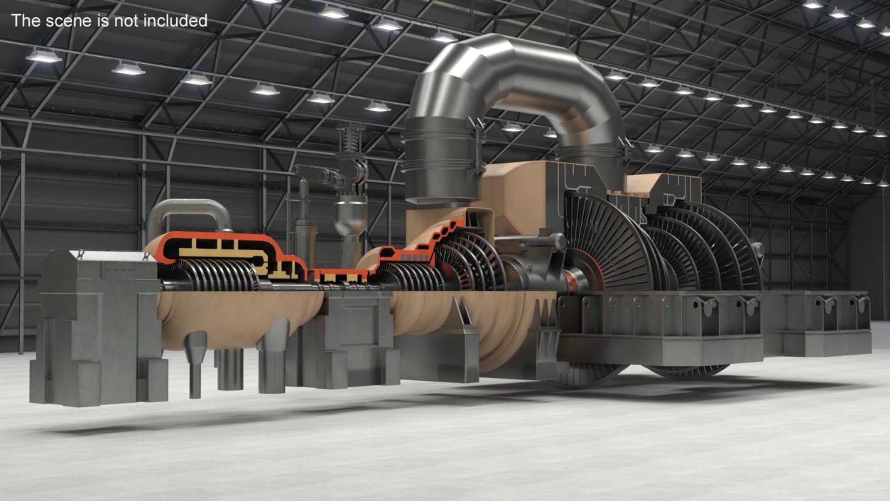 3D Steam Turbine Cutaway