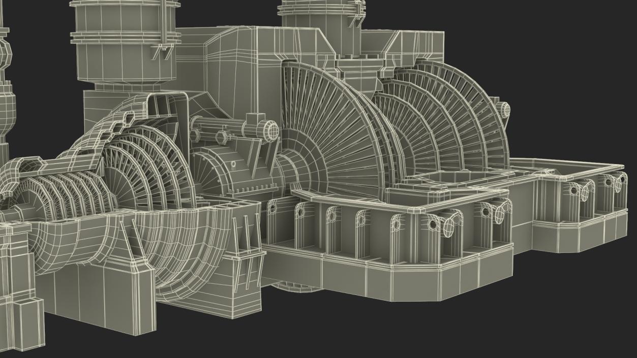 3D Steam Turbine Cutaway