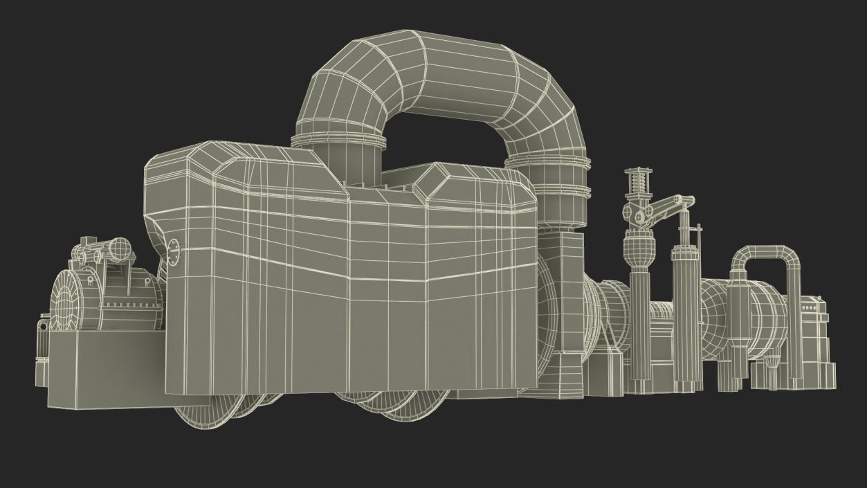 3D Steam Turbine Cutaway