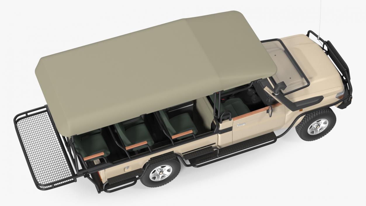 3D model Safari Open Sided 4x4 Vehicle Beige