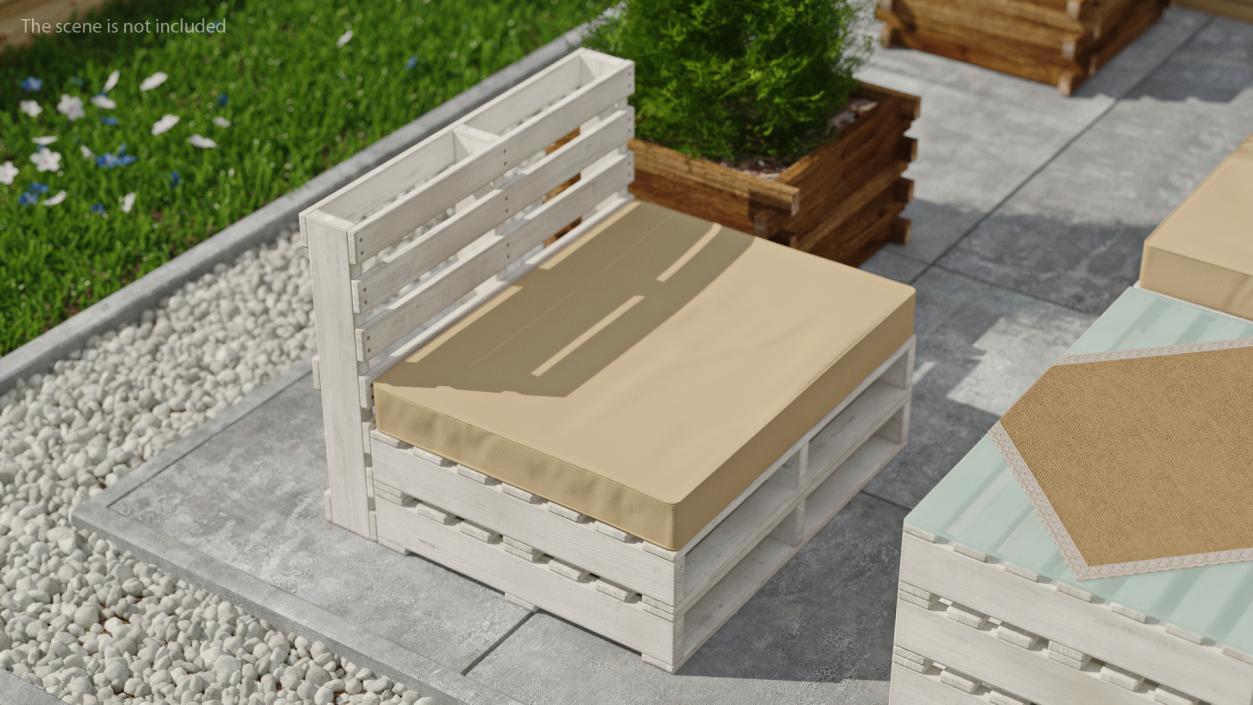 Patio Pallet Armchair White 3D