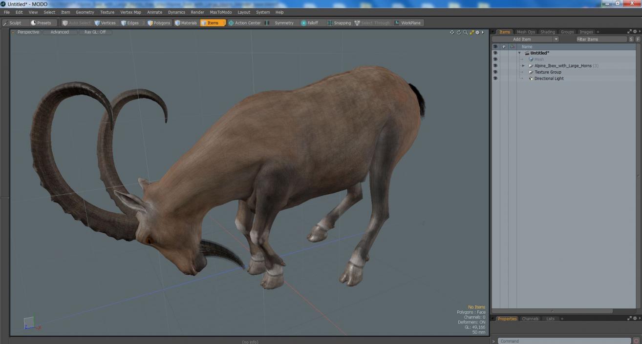 3D model Alpine Ibex with Large Horns 2