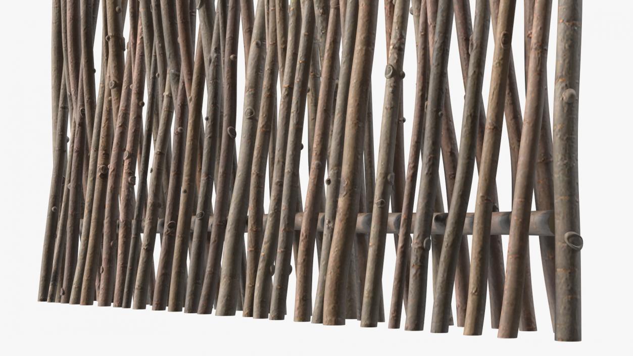 3D Wattle Fence Panel High model