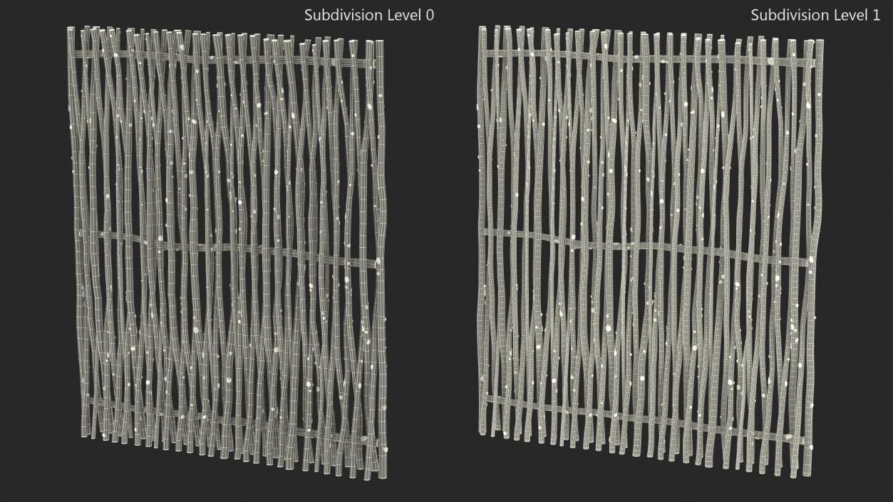 3D Wattle Fence Panel High model