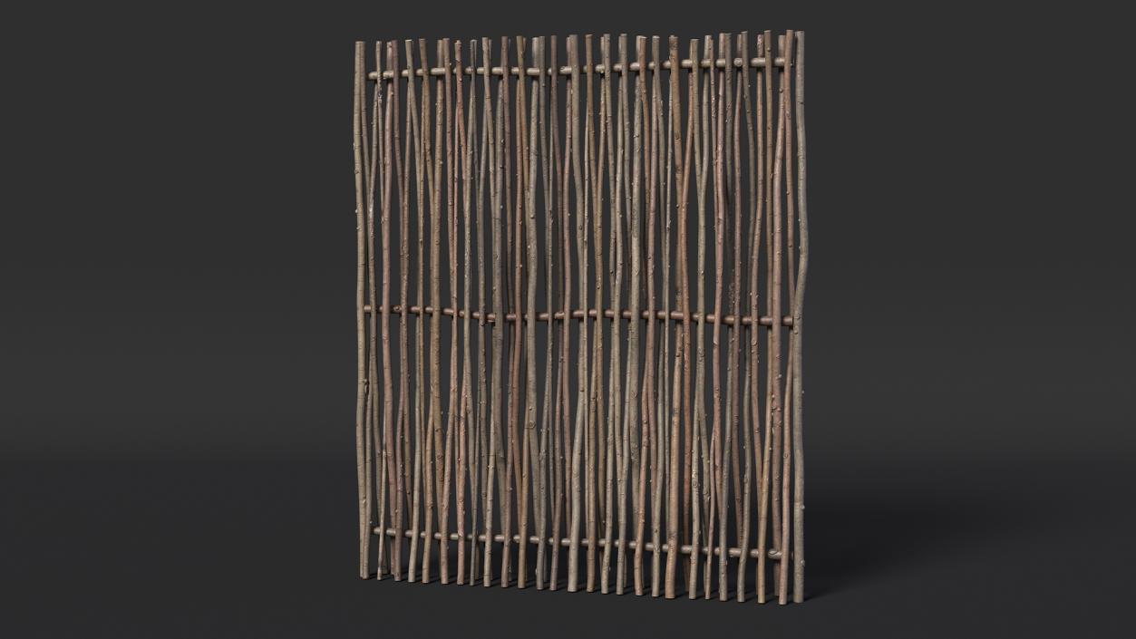 3D Wattle Fence Panel High model