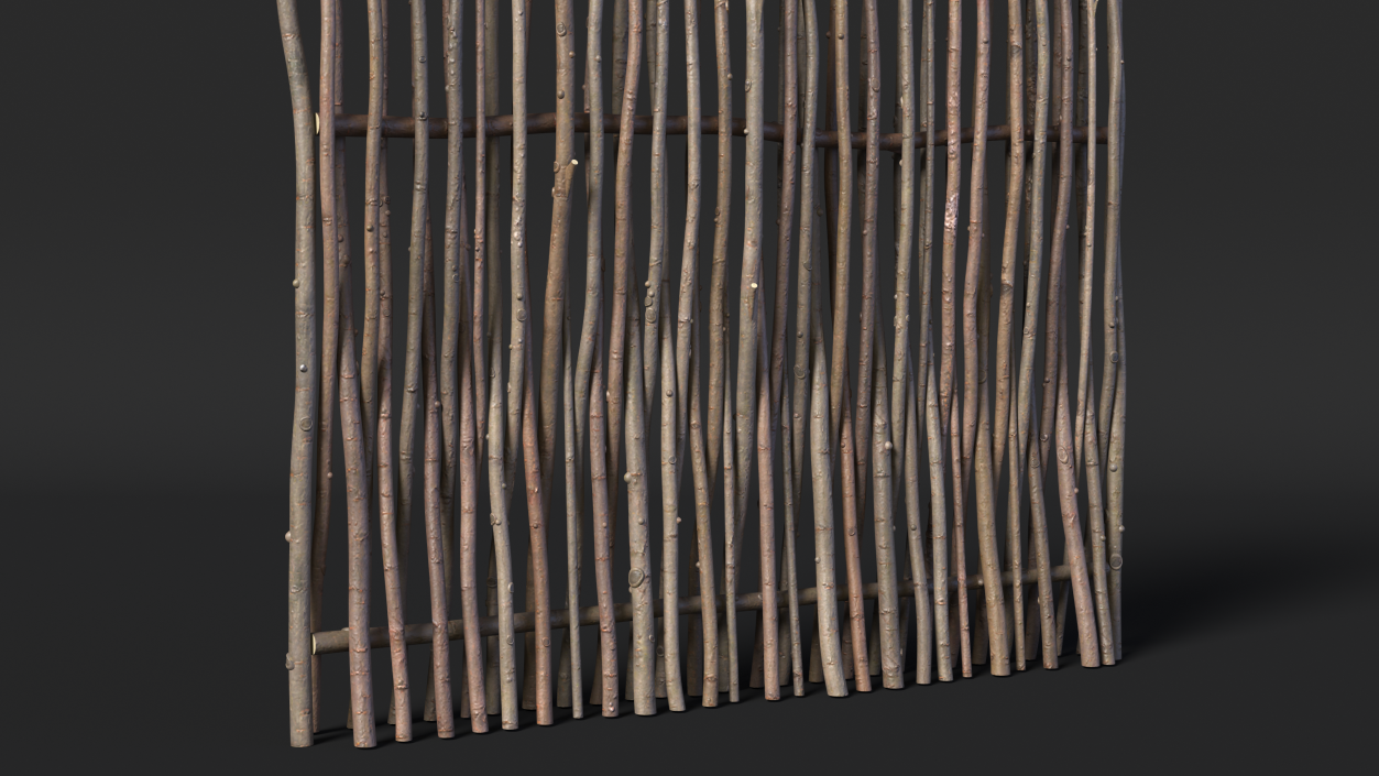 3D Wattle Fence Panel High model