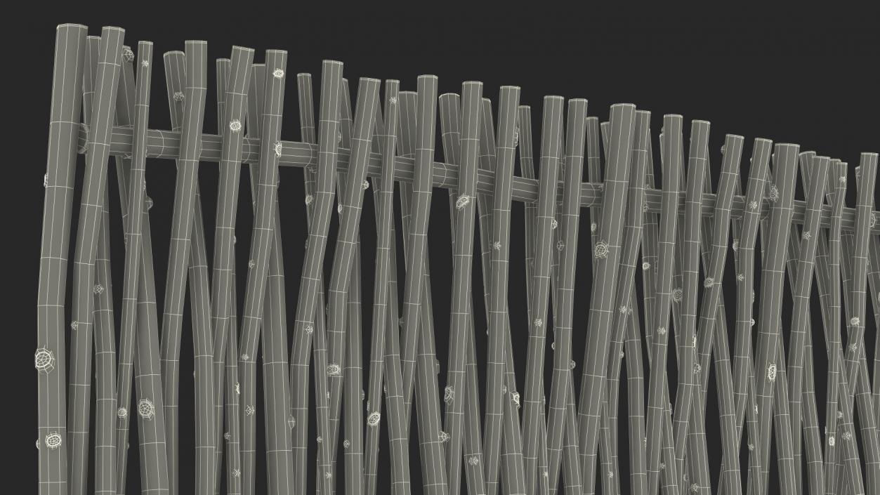 3D Wattle Fence Panel High model