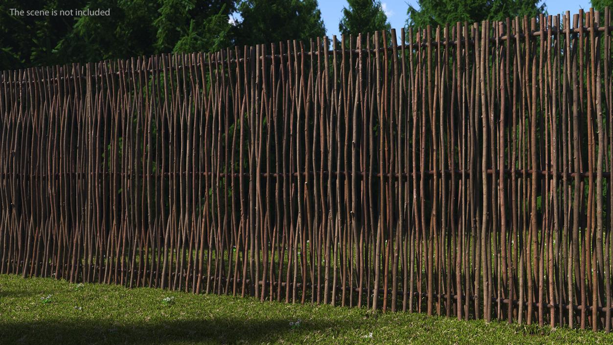 3D Wattle Fence Panel High model