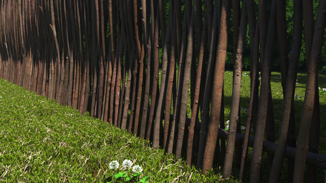 3D Wattle Fence Panel High model