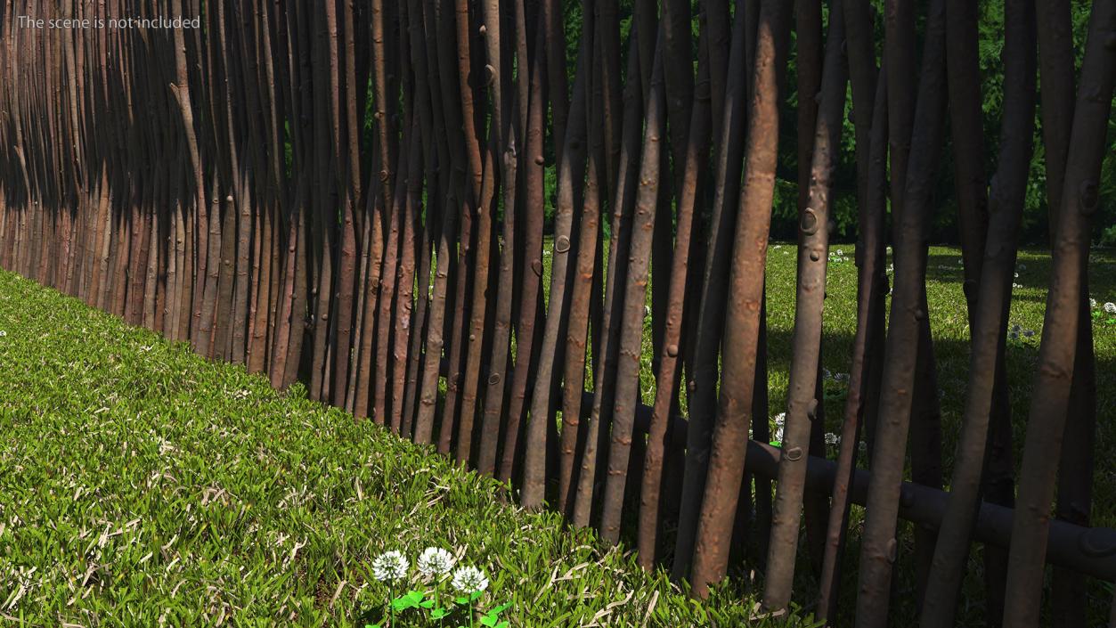 3D Wattle Fence Panel High model