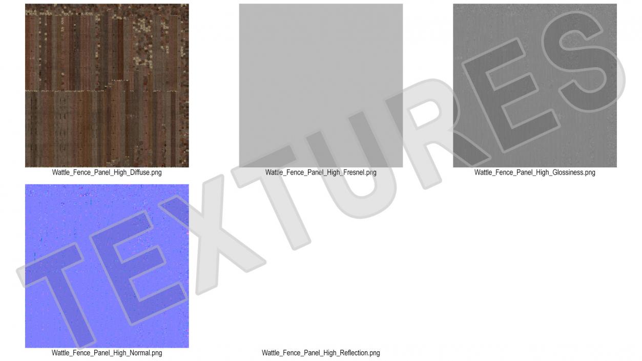 3D Wattle Fence Panel High model