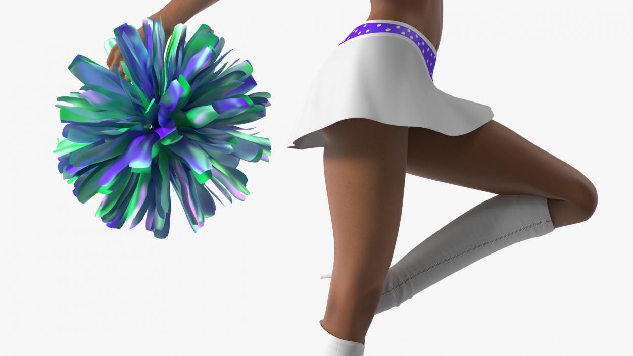 3D model Light Skin Black Young Woman Cheerleader