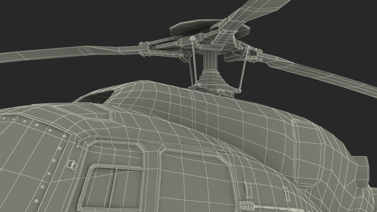 3D Police Helicopter Eurocopter AS 355 Rigged for Cinema 4D