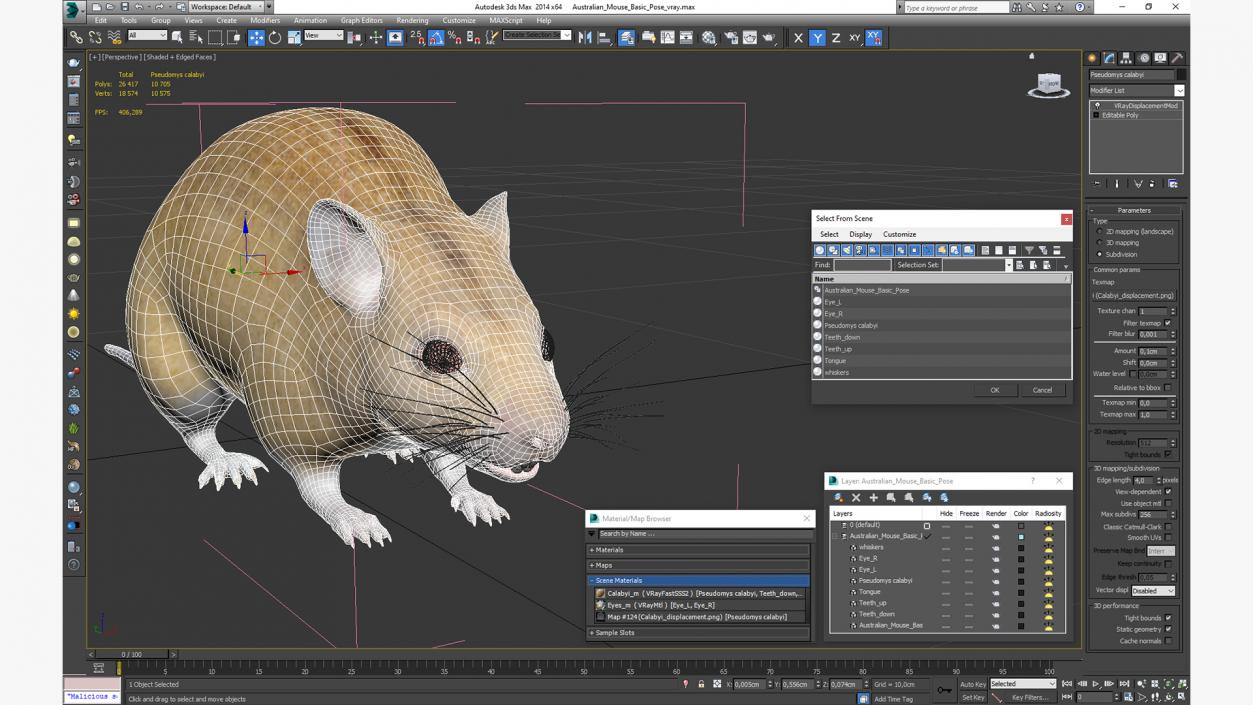 Australian Mouse Basic Pose 3D