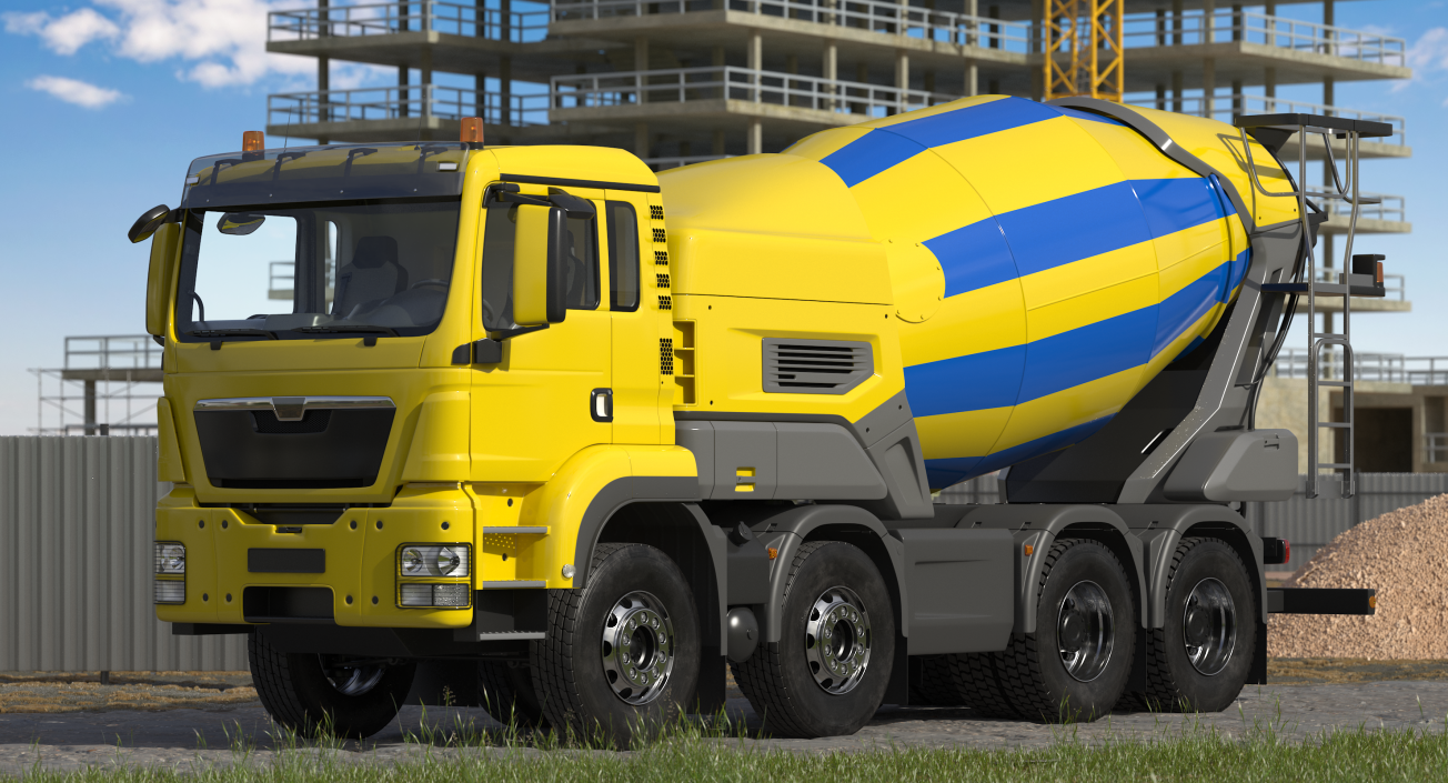 Mobile Mixing Plant with Concrete Mixer 3D model