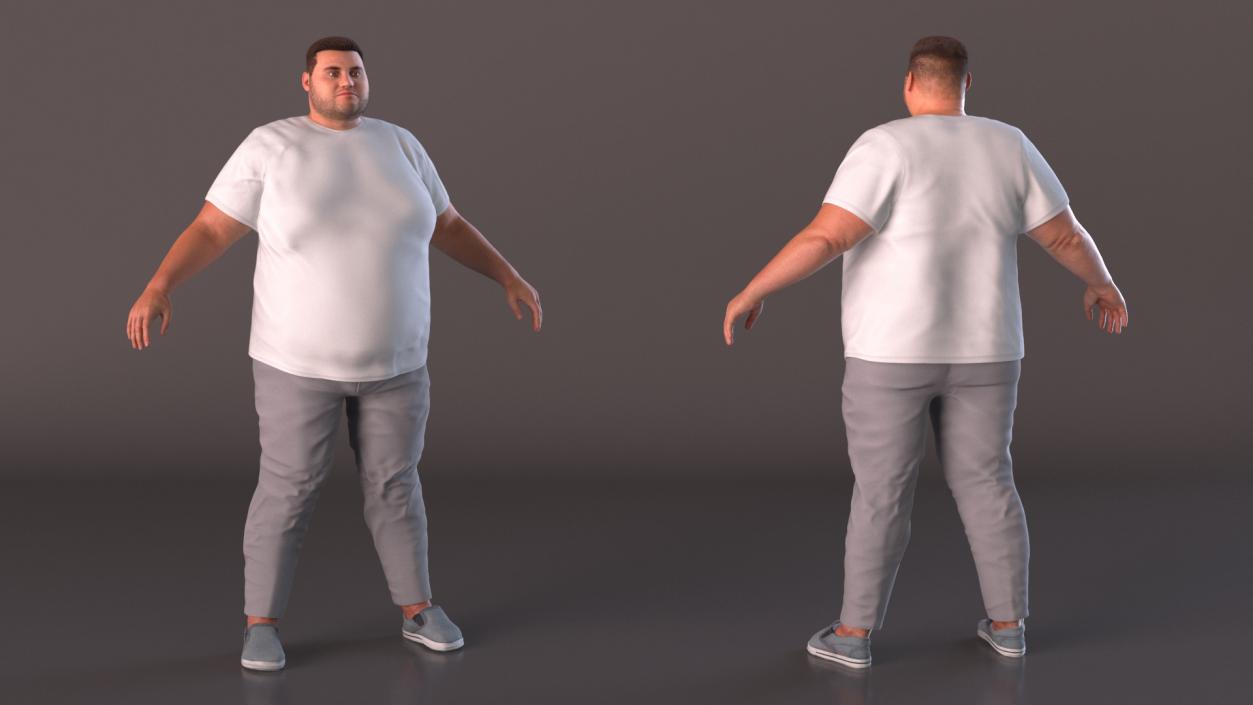 3D Fat Man Fur 2 model