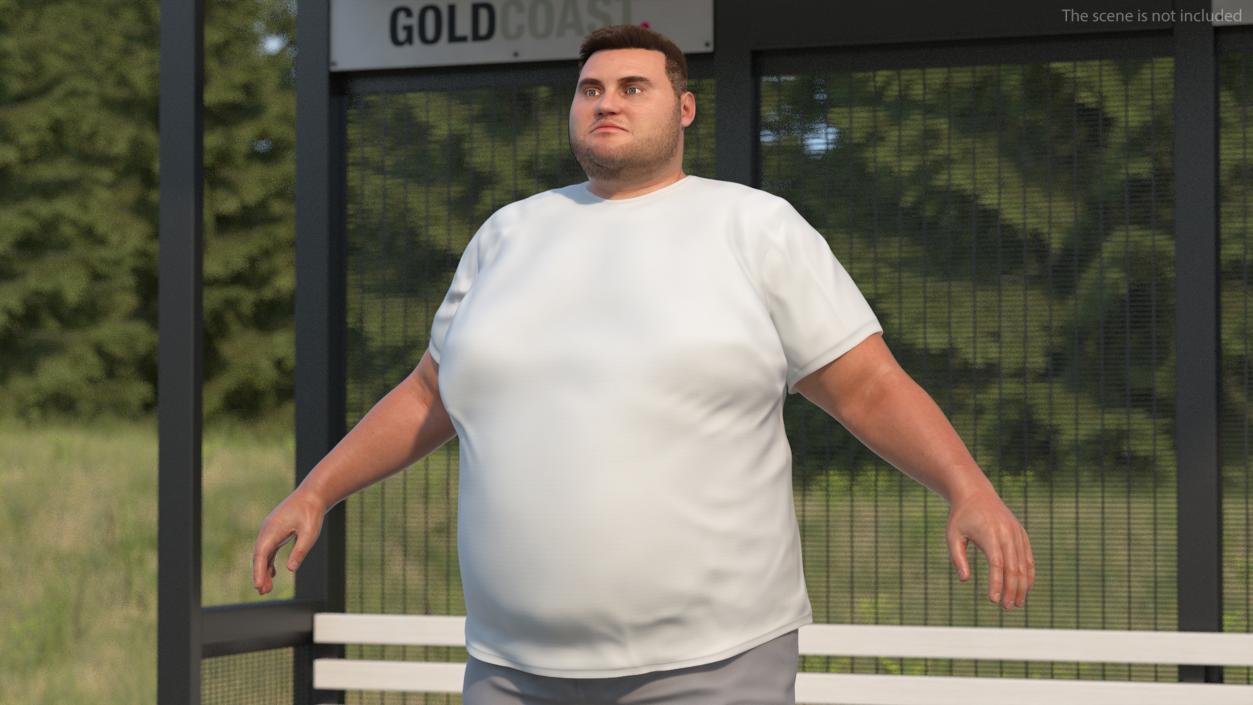 3D Fat Man Fur 2 model